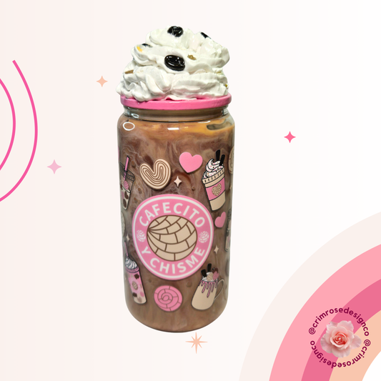 Spill the tea—or better yet, the cafecito—with our Cafecito y Chisme Coffee Swirl Snowglobe Cup. A swirl of coffee hues, glitter, and a whipped topper make every sip a vibe.