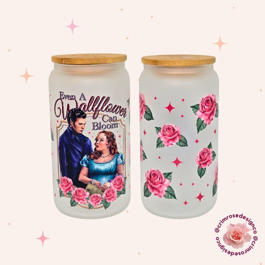 16oz frosted glass libby based off of the show Bridgerton